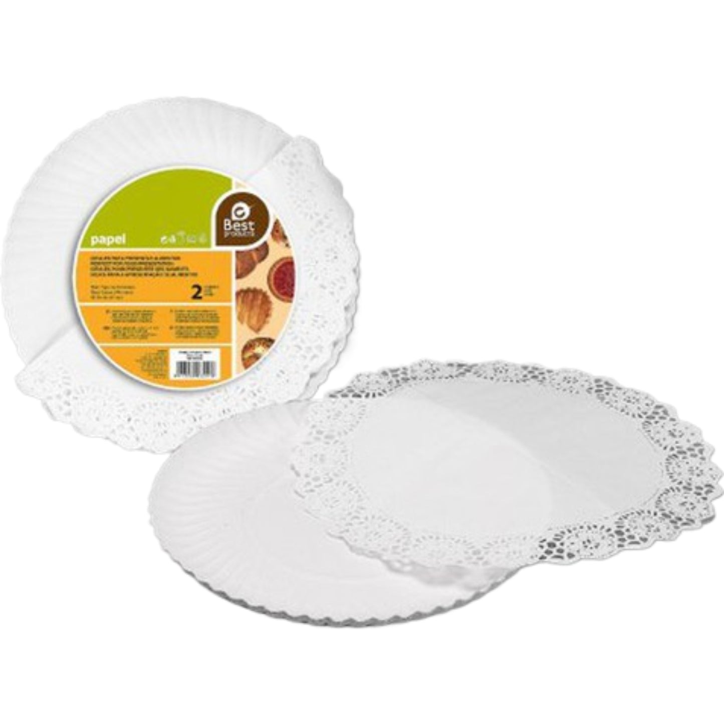 Blonda y Bandeja Redonda 25 cm Color Blanco 2 ud