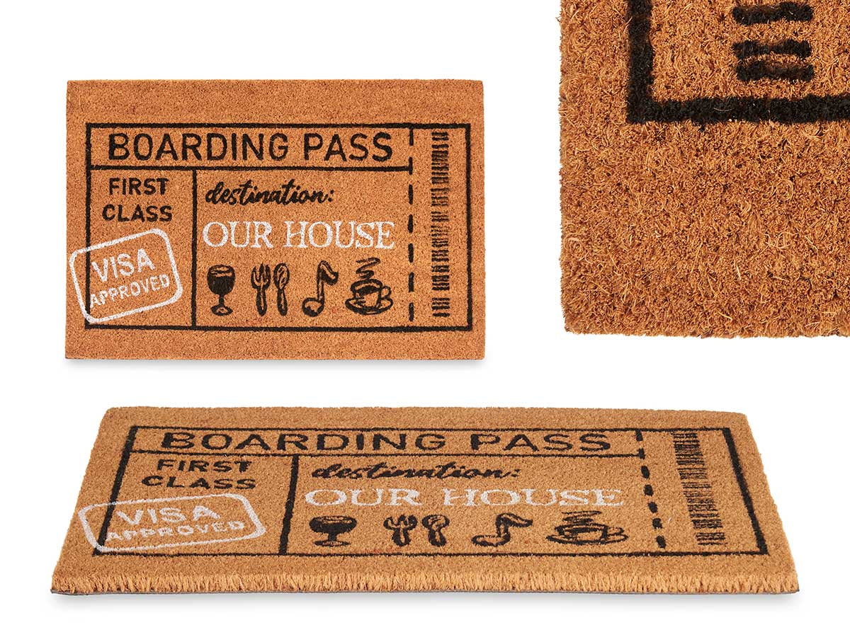 Giftdecor Felpudo Fibra Coco Boarding Pass 40x60 cm