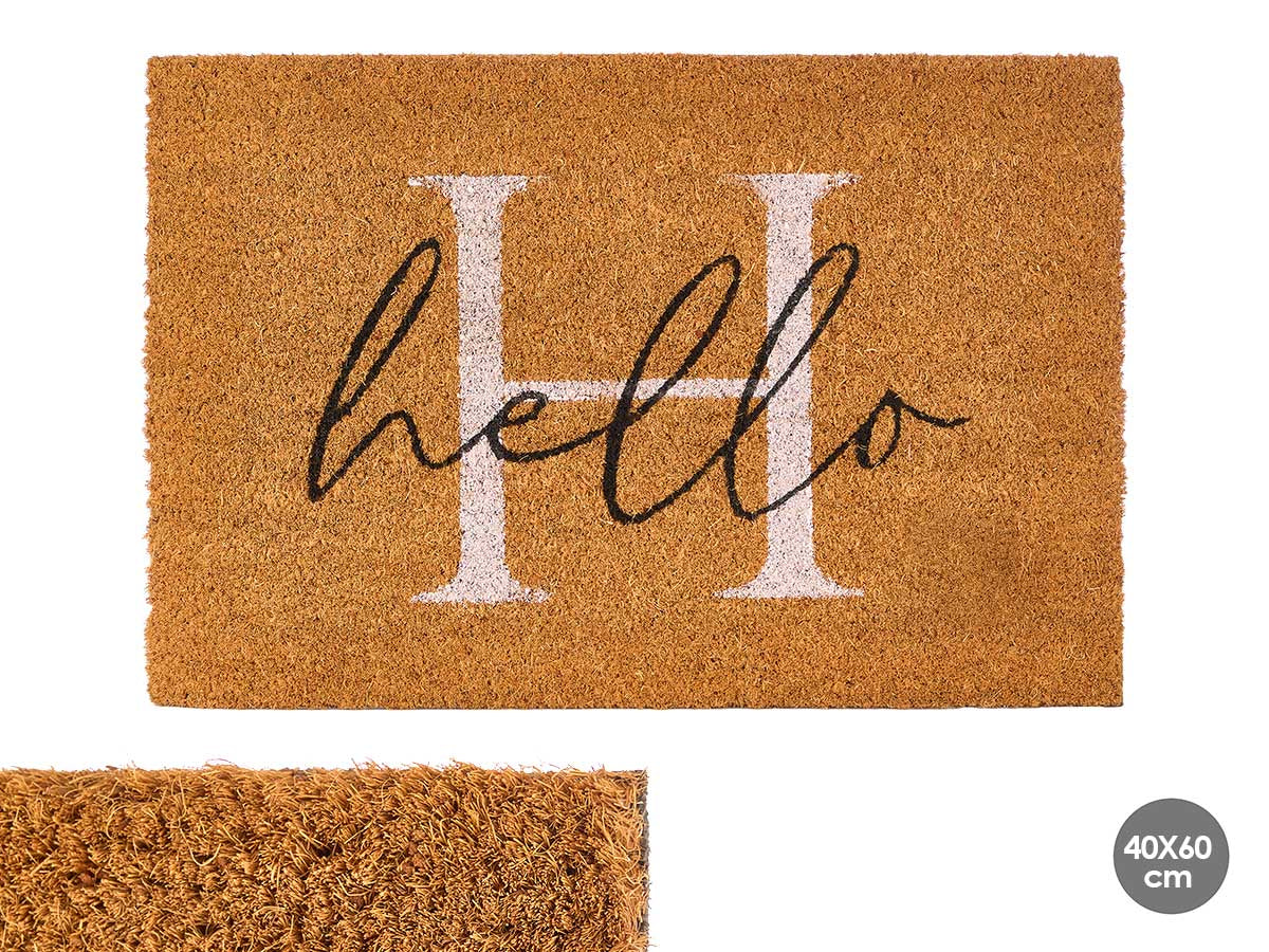 Giftdecor Felpudo Fibra Coco Hello 40x60 cm