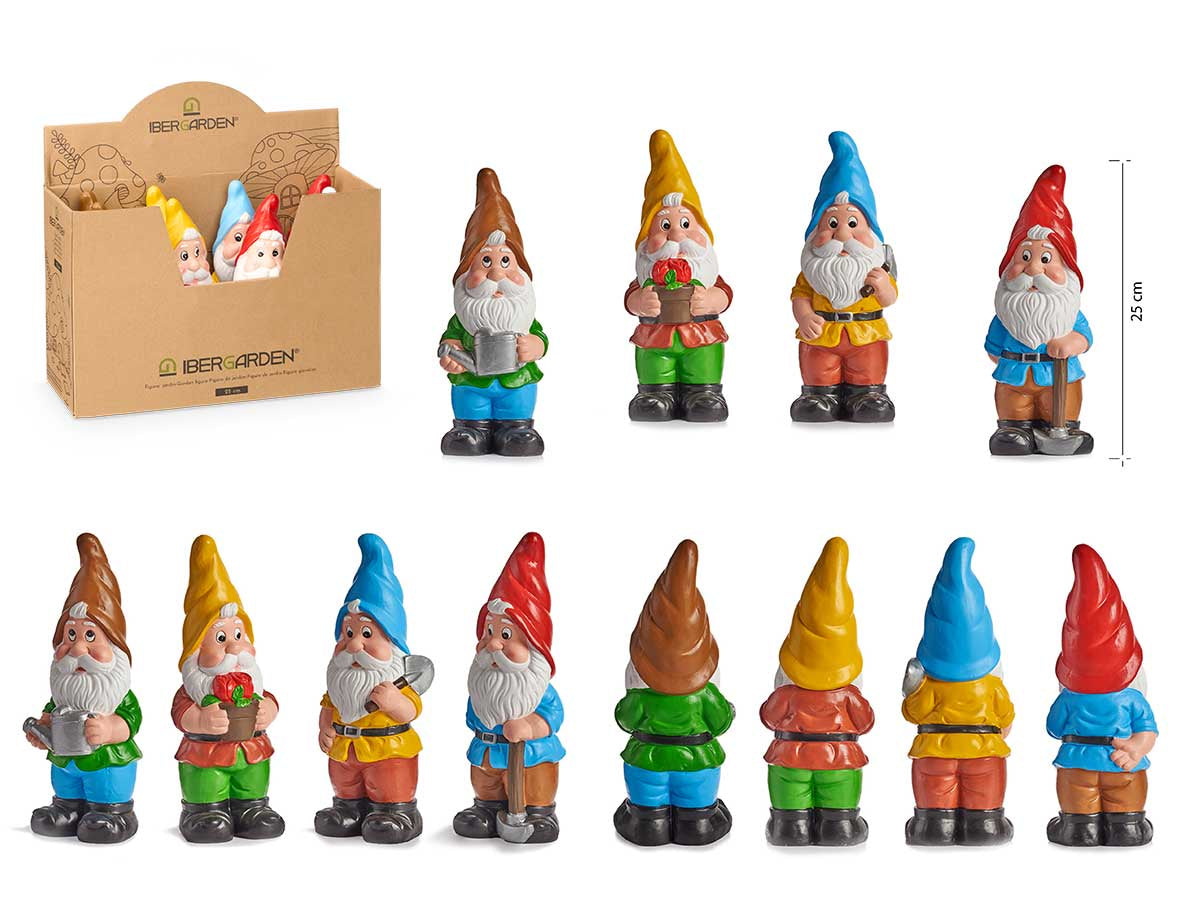 Ibergarden Enano Jardín Cerámica 25 cm 4 Colores