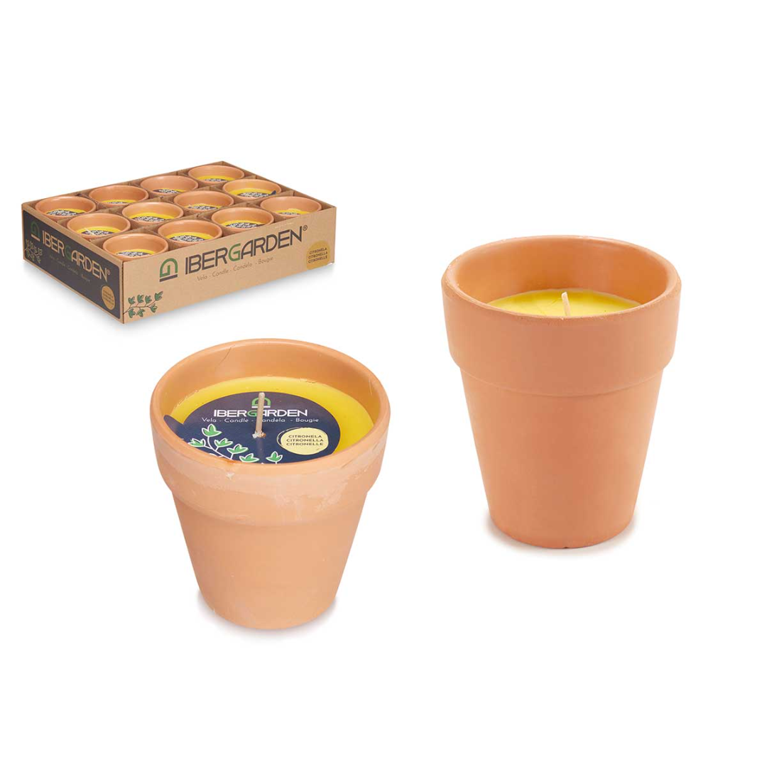Ibergarden Vela Vaso de Barro Aroma de Citronela 200 g