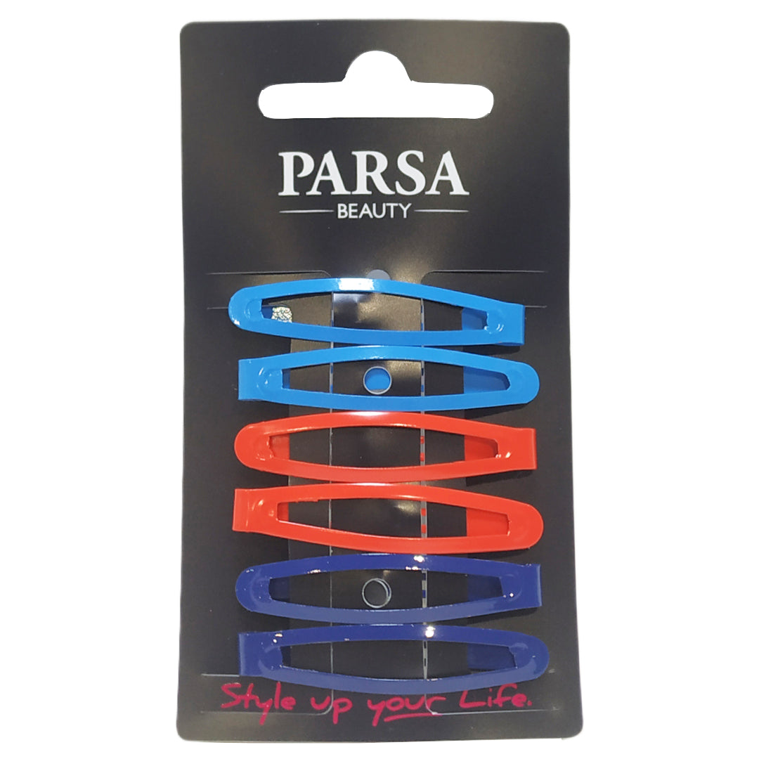 Pinzas del Pelo Azules y Rojas Parsa 6 ud