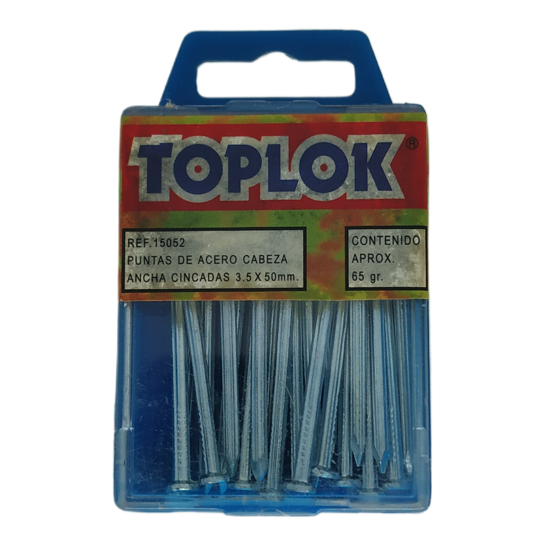 Puntas Acero Cabeza Ancha Cincadas 3.5x50 mm