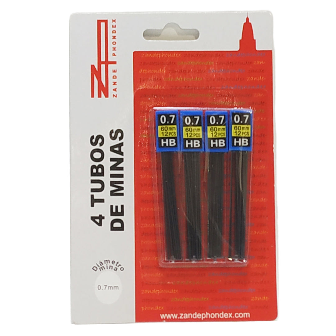 Recambio 4 Tubos de Minas 0.7 (4x12 ud) Zande Phondex