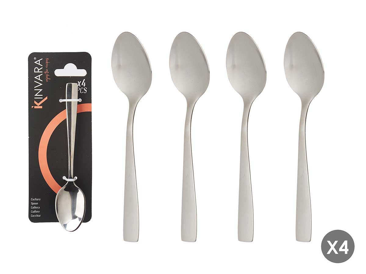 Set 4 Cucharas Metálicas Postre