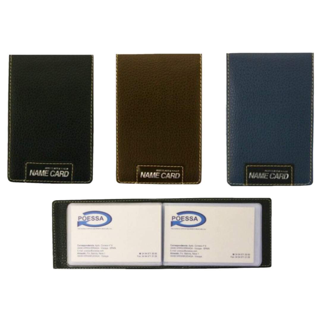 Tarjetero con Tapas de Piel 40 Tarjetas Colores Variados Bismark