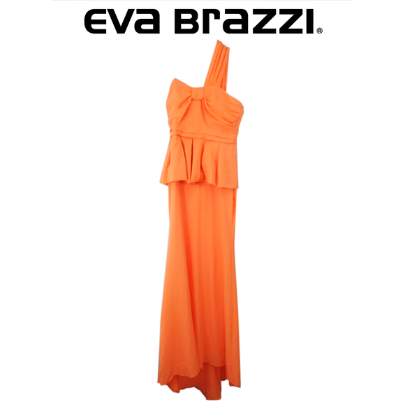 Eva brazzi vestido largo naranja talla M