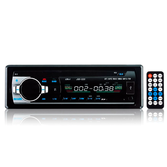 RADIO CON BLUETOOTH PARA COCHE, AUX-IN, MP3, FM, USB, MANDO. 12V, 24V, 1 din