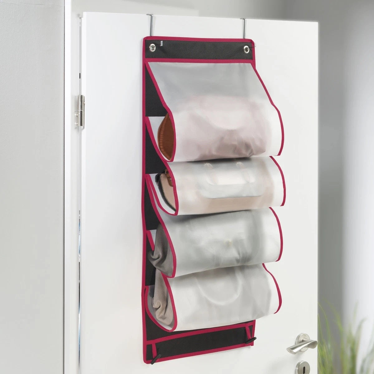 WENKO Organizador de Bolsos y Toallas – 4 Estantes