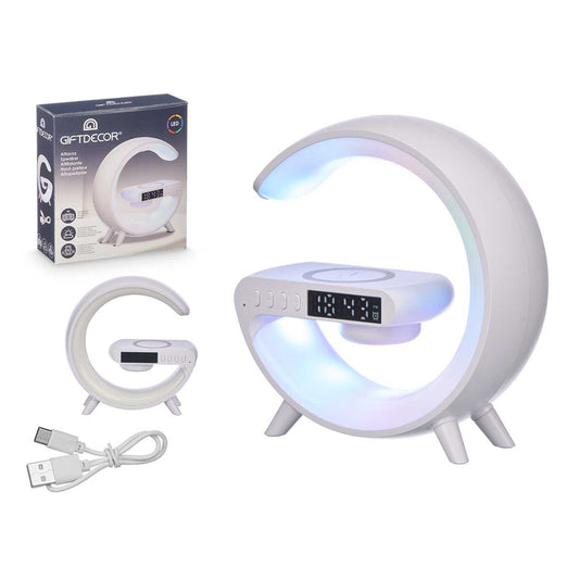 reloj-altavoz-cargador-inalambrico-luz-rgb-blanco