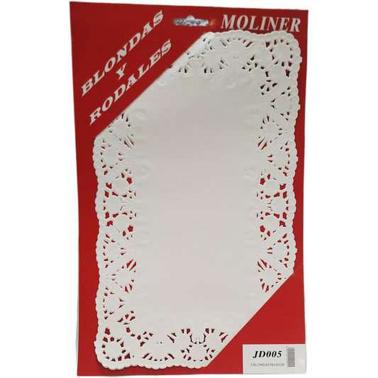 Blondas Rectangulares 19x30 cm Color Blanco 5 ud