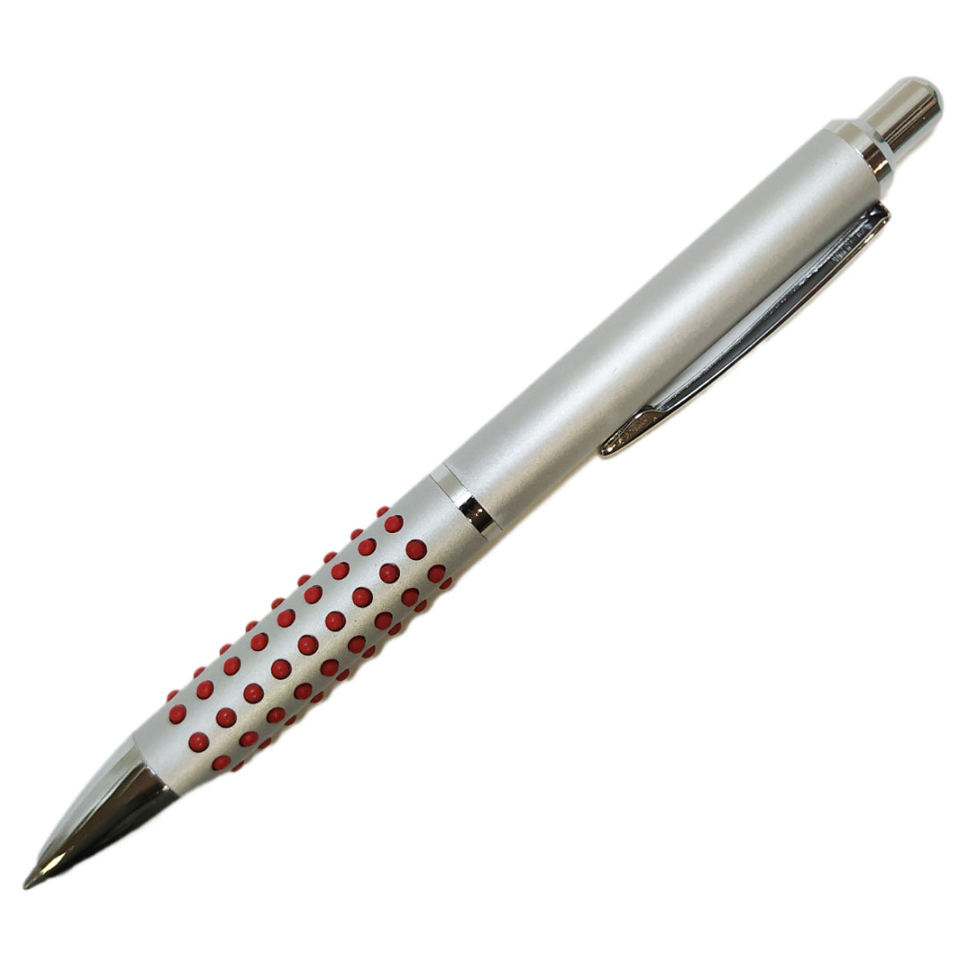 boligrafo-metalizado-con-puntos-rojos-tinta-azul