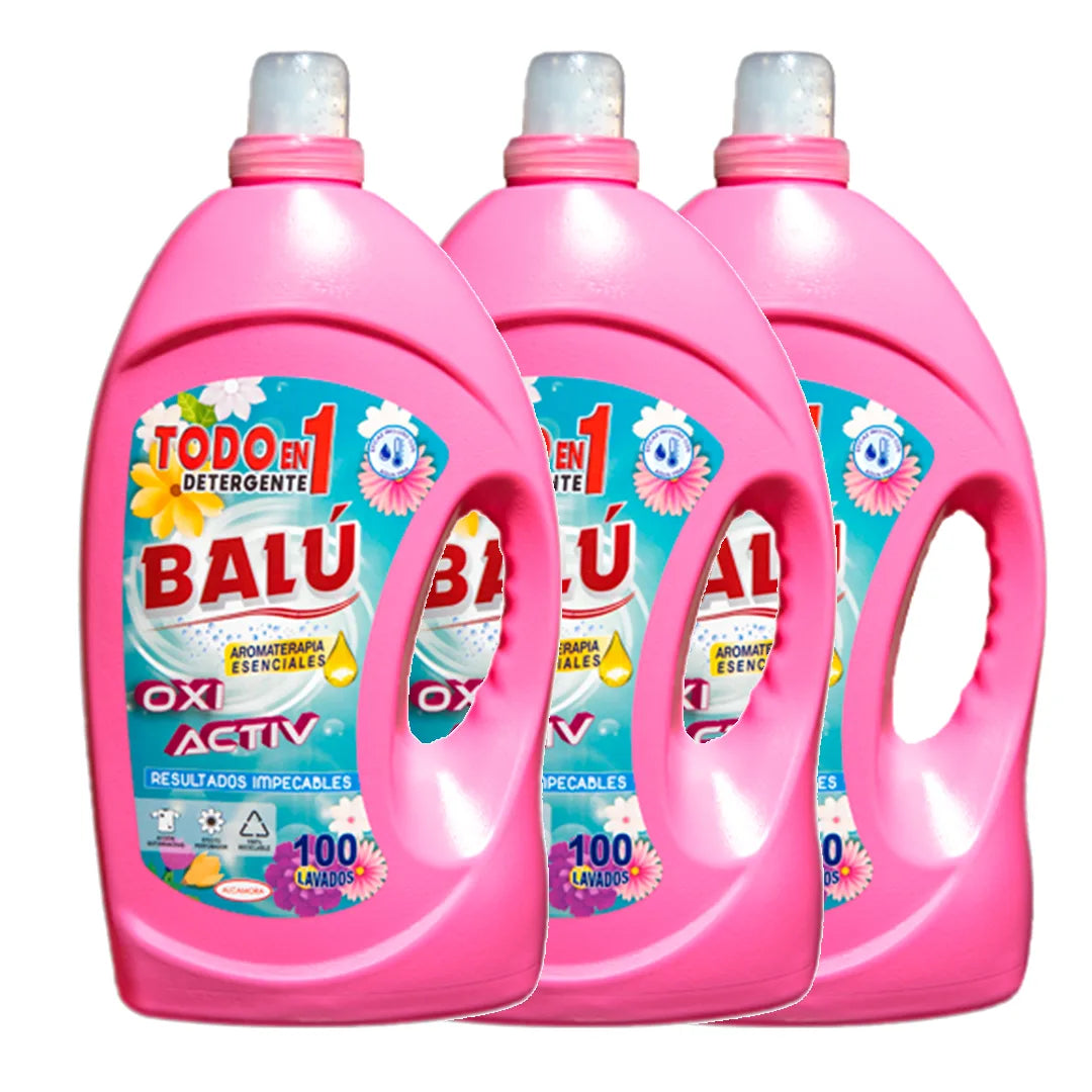 DETERGENTE LIQUIDO BALÚ TODO EN 1 | PACK 300 LAVADOS 3×5 LITROS
