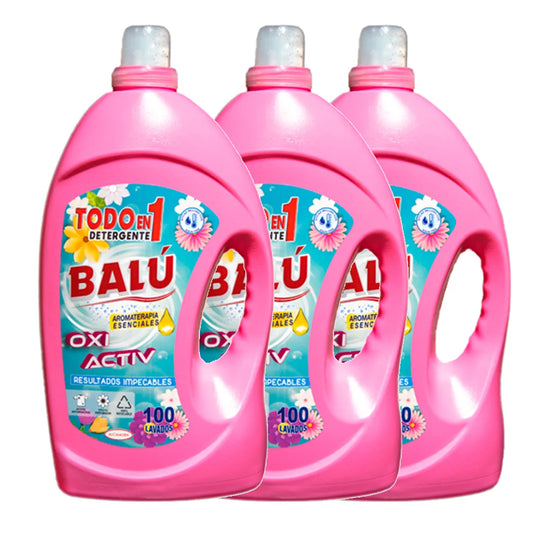 DETERGENTE LIQUIDO BALÚ TODO EN 1 | PACK 300 LAVADOS 3×5 LITROS
