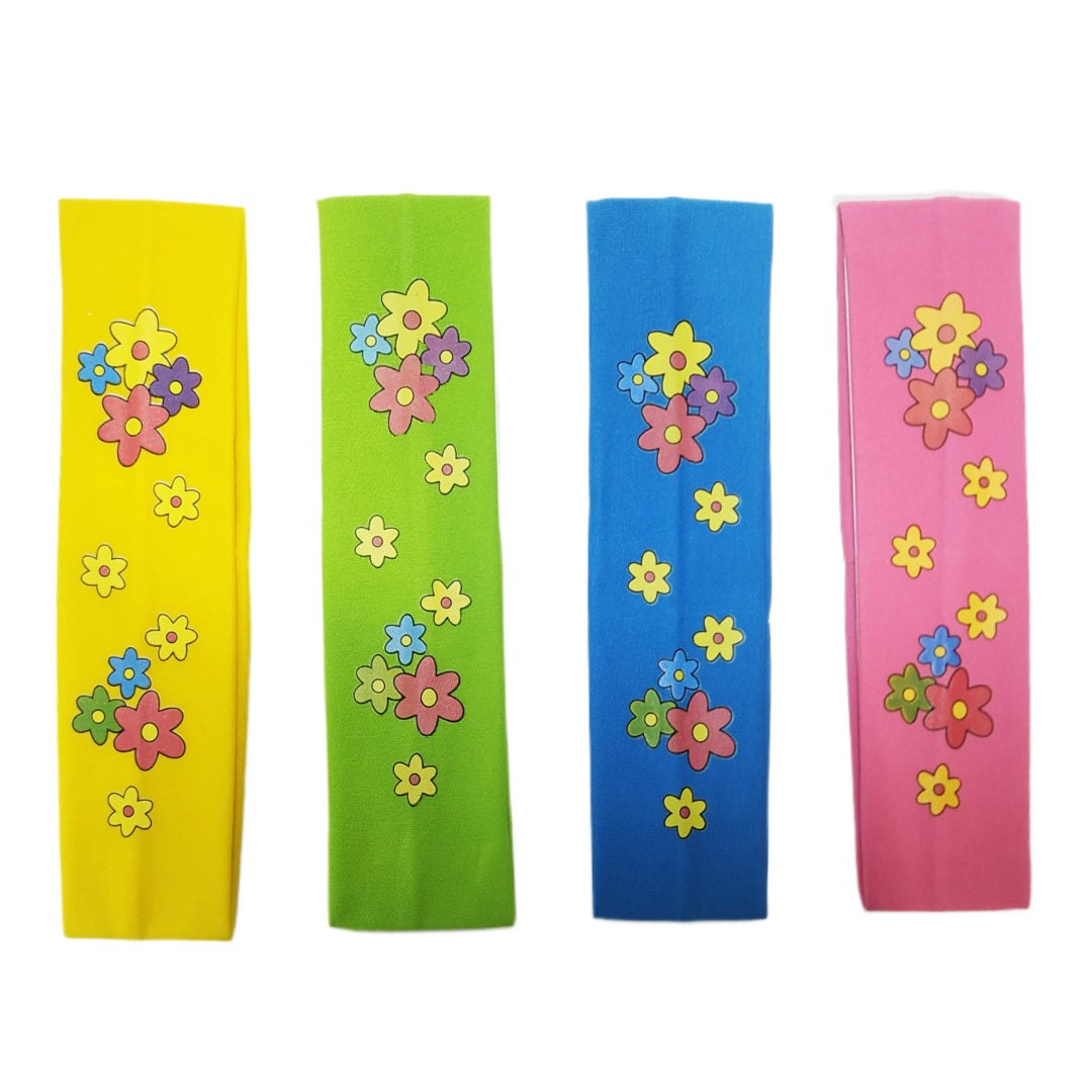 Diadema Elástica Flores Colores Variados