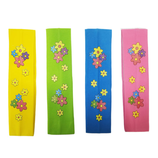 Diadema Elástica Flores Colores Variados