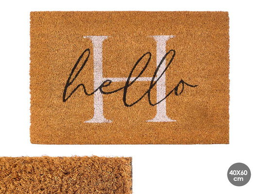 Giftdecor Felpudo Fibra Coco Hello 40x60 cm