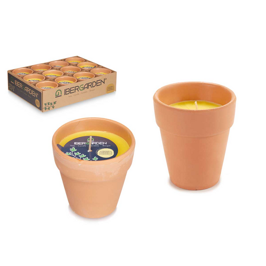 Ibergarden Vela Vaso de Barro Aroma de Citronela 200 g