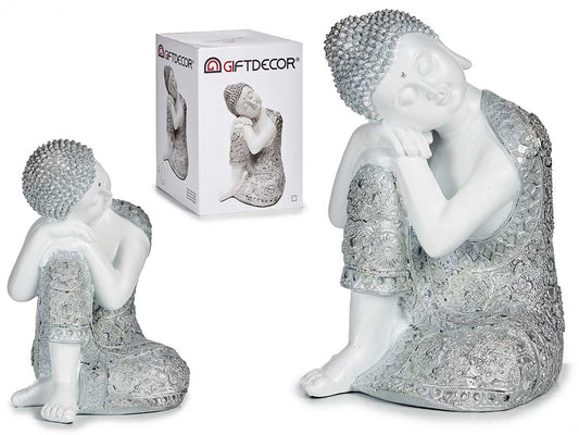 kinvara-buda-sentado-lateral-resina-blanca-plata-30cm