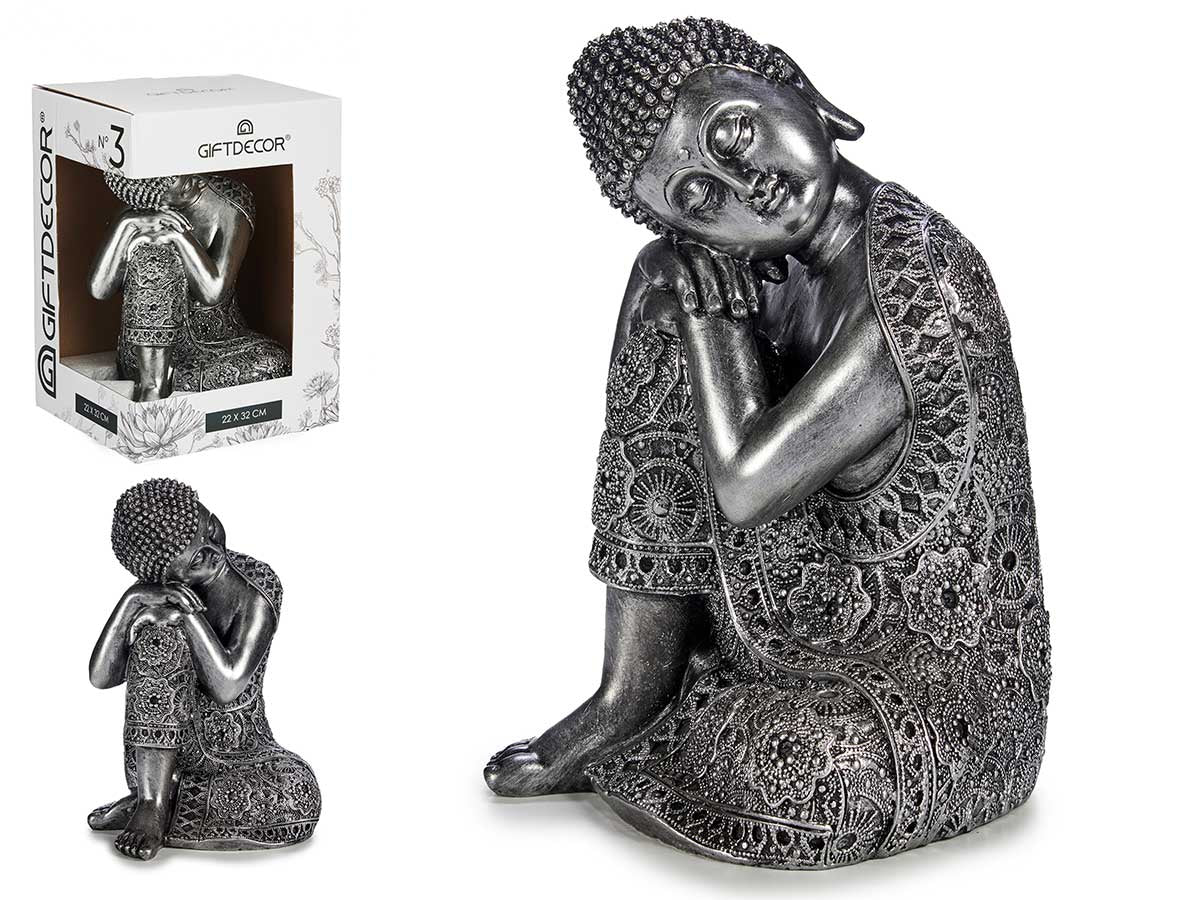 kinvara-buda-sentado-lateral-resina-plata-30cm
