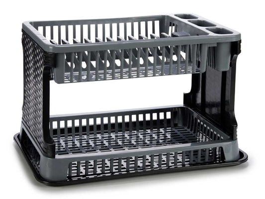 kinvara-escurreplato-plastico-2-pisos-rattan-gri