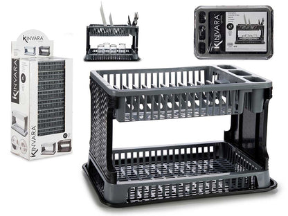 kinvara-escurreplato-plastico-2-pisos-rattan-gri