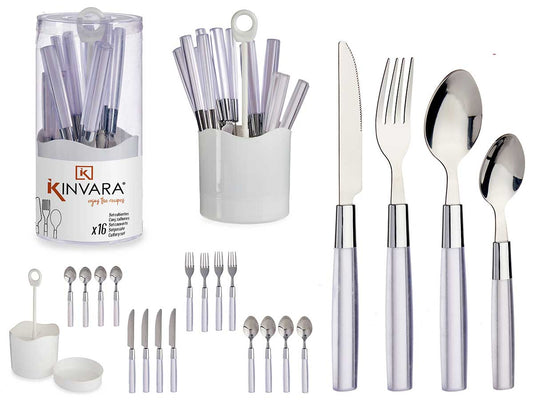 kinvara-set-16-cubiertos-acero-inoxidable-mango-plastico-blanco