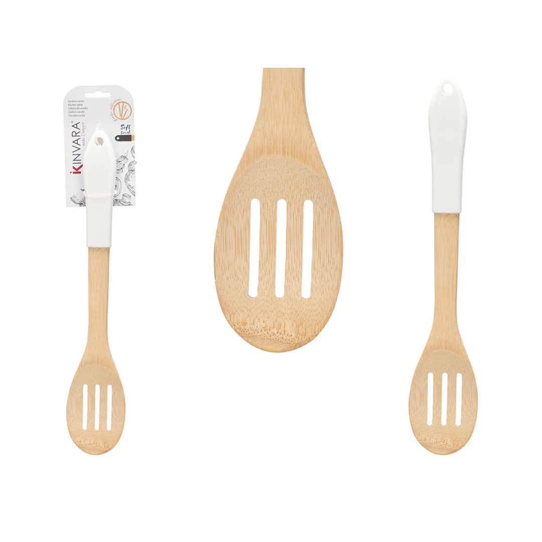 Pala Cuchara con Rayas de Bambú Mango Blanco