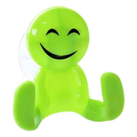 percha-de-plastico-enganche-con-ventosa-cara-sonriente-color-verde