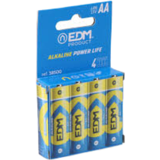 Pilas Alcalinas LR6 AA Longlife 1.5V 4 ud EDM