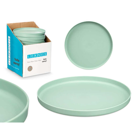Plato Llano 25 cm Diám Verde PP Alimentos