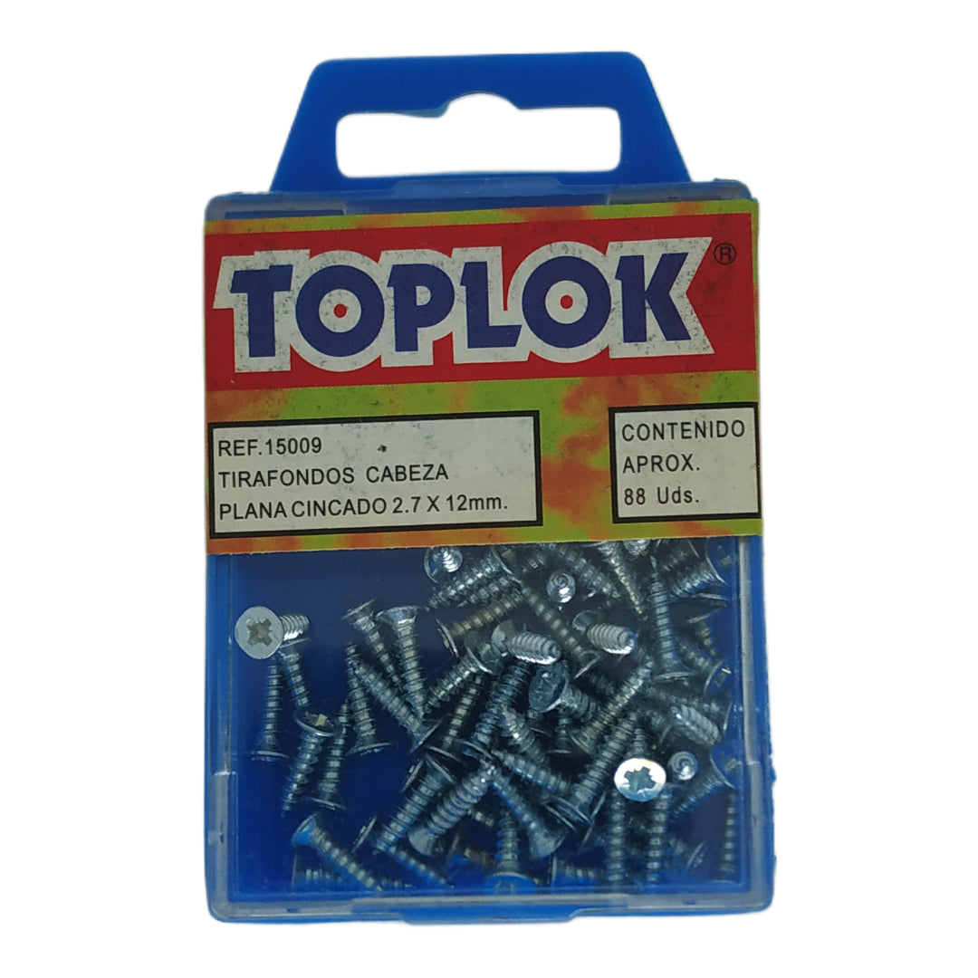 Tirafondo de Cabeza Plana 2.7x12 mm Cincado