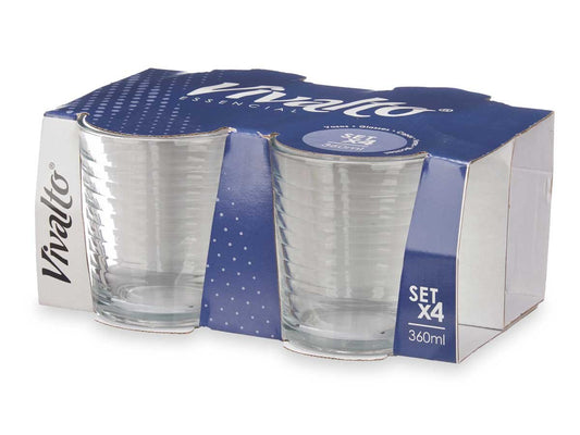 vivalto-set-4-vasos-vidrio-rayas-360-ml