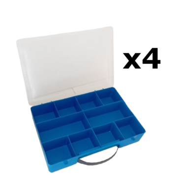 PACK 4 UD ORGANIZADOR AZUL 320x210X65