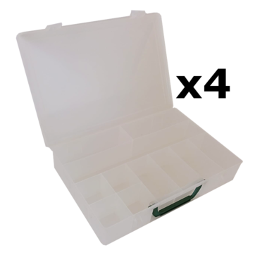 PACK 4 UD ORGANIZADOR TRANSPARENTE 350x245x60