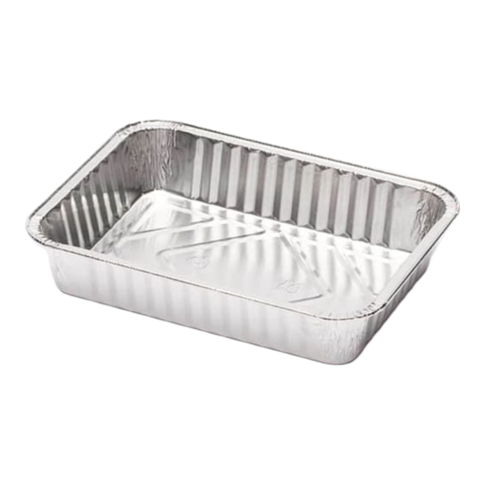 BANDEJA DESECHABLE DE ALUMINIO RECTANGULAR 22X17CM 2UD