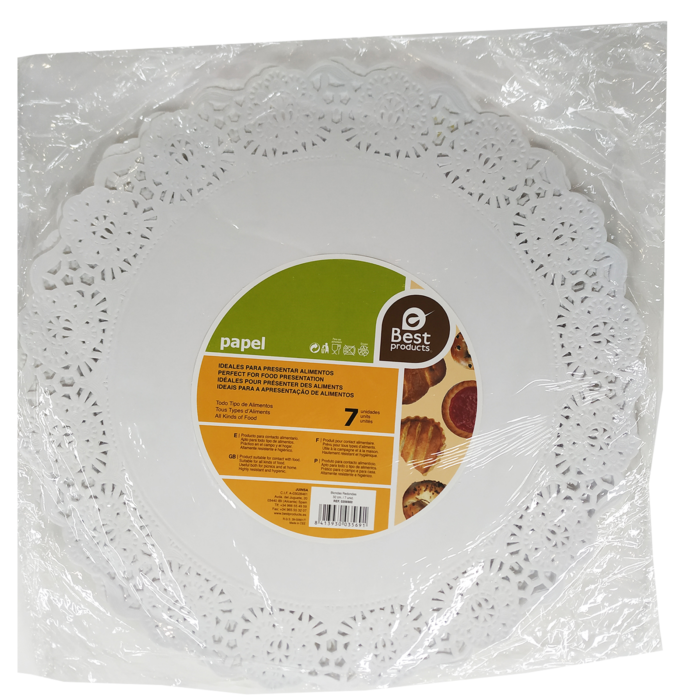 BLONDA PAPEL REDONDA BLANCA 32CM 7 UD. BEST PRODUCTS