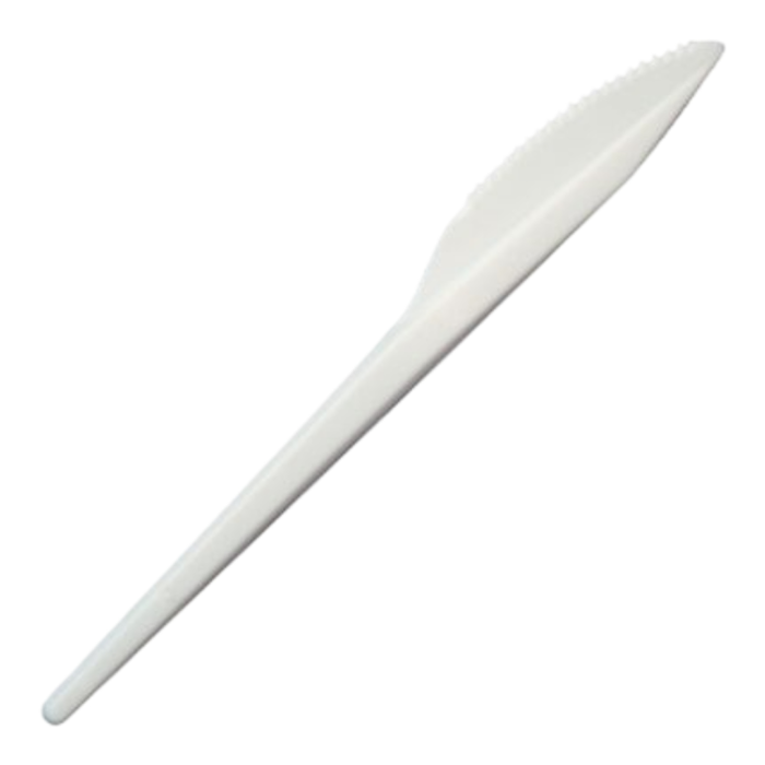 CUCHILLO DE PLASTICO BLANCO 24UD