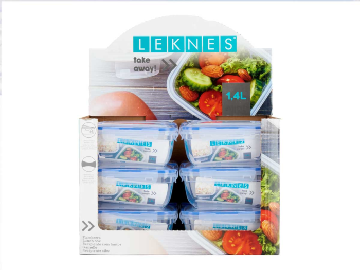 LEKNES FIAMBRERA RECTANGULAR TAPA AZUL 1400ML