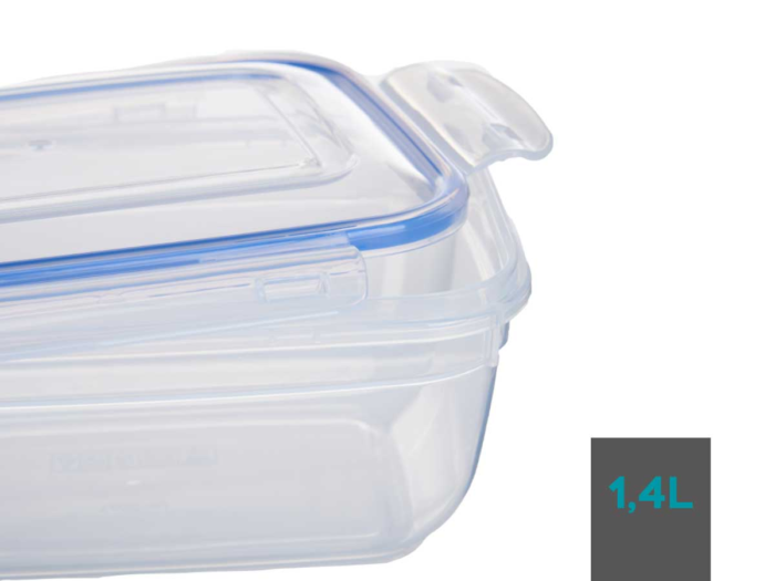 LEKNES FIAMBRERA RECTANGULAR TAPA AZUL 1400ML - Imagen 2