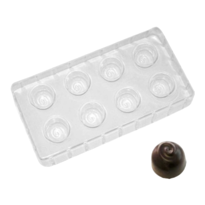 MOLDE DE BOMBONES CON FORMA DE ESPIRAL