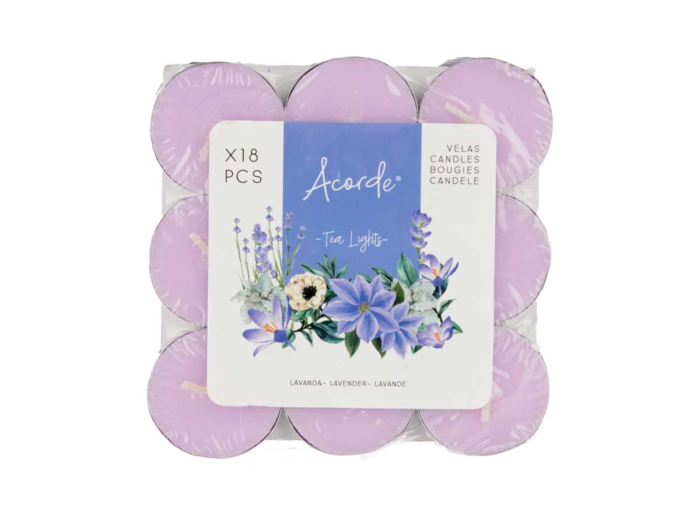 SET 18 VELAS TEA LIGHTS LAVANDA - Imagen 3