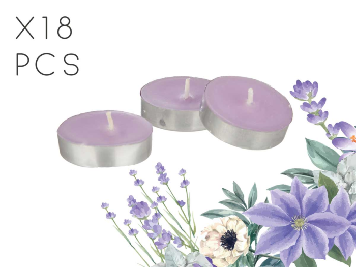 SET 18 VELAS TEA LIGHTS LAVANDA - Imagen 4