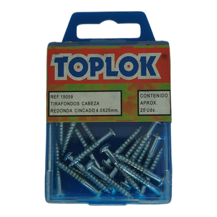 TIRAFONDO DE CABEZA PLANA 4.0x25MM CINCADO