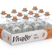 VIVALTO FRASCA VIDRIO 250 ML TAPON CORCHO - Imagen 3