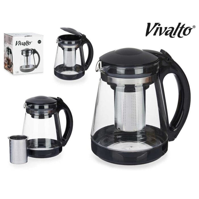 VIVALTO JARRA TETERA 1,5 L NEGRA