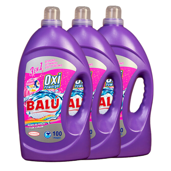 DETERGENTE LIQUIDO BALÚ OXI POWER GEL 3 EN 1 | PACK 300 LAVADOS 3x5 LIT