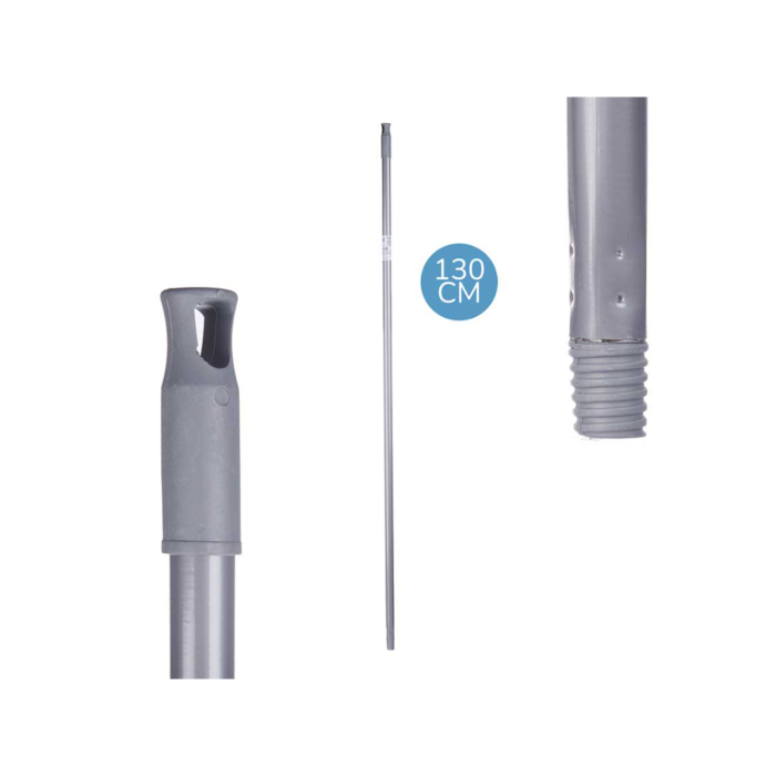 PALO DE ESCOBO METALICO LISO 130 CM GRIS