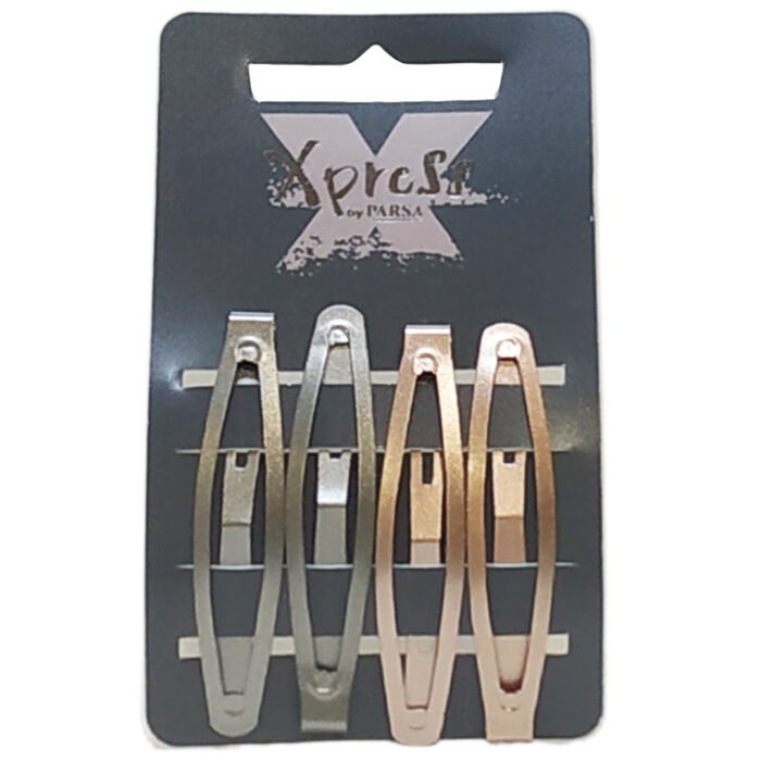 Pinzas para el pelo colores metalizados plata/oro rosa 4ud