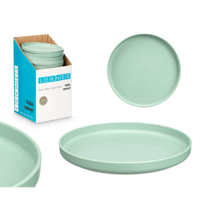 PLATO LLANO 19,5CM DIAM VERDE PP ALIMENTOS
